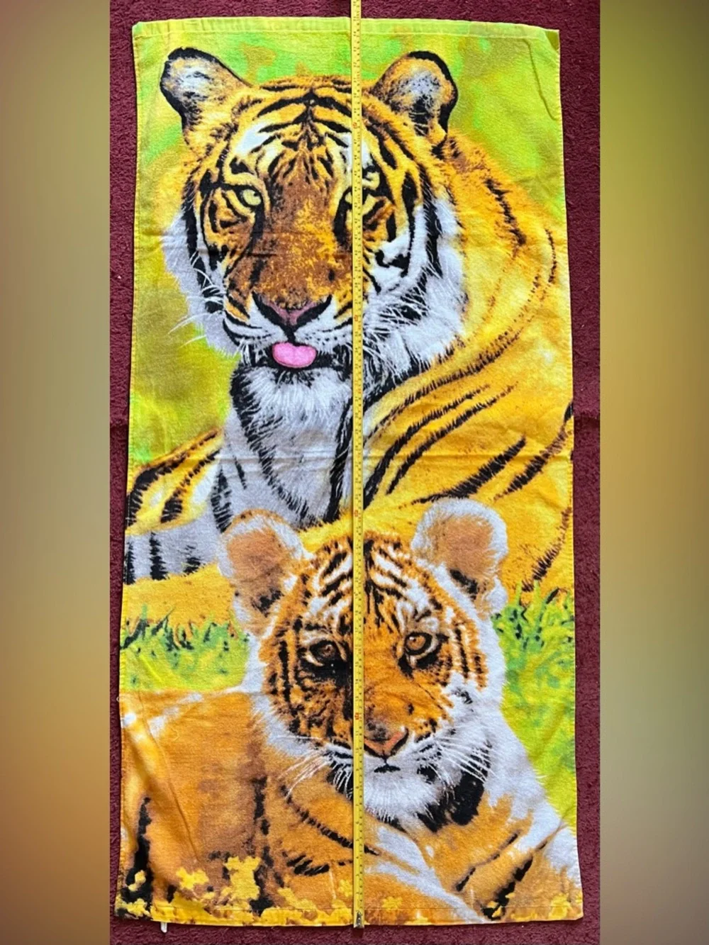 Mama Tiger and Cub Beach Towel